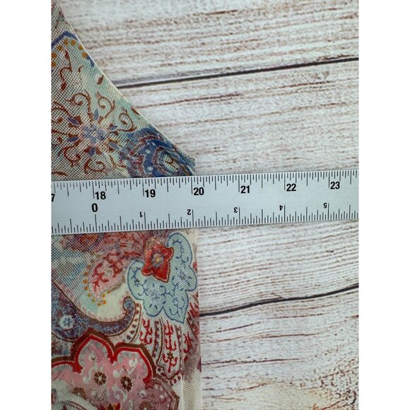 Attitudes by Renee Paisley Print Sleeveless Maxi Dress Women's M Cream/Red/Blue - Picture 10 of 11